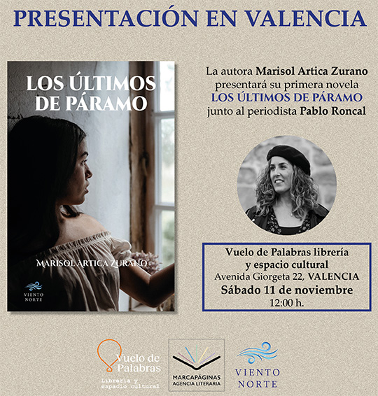 La escritora Marisol Artica Zurano presenta en Valencia su novela “Los últimos de Páramo”