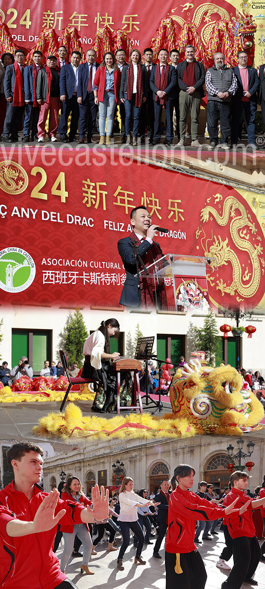 Castellón celebra el Año Nuevo Chino volviendo a llenar la plaza Mayor de vida, cultura y espectáculos