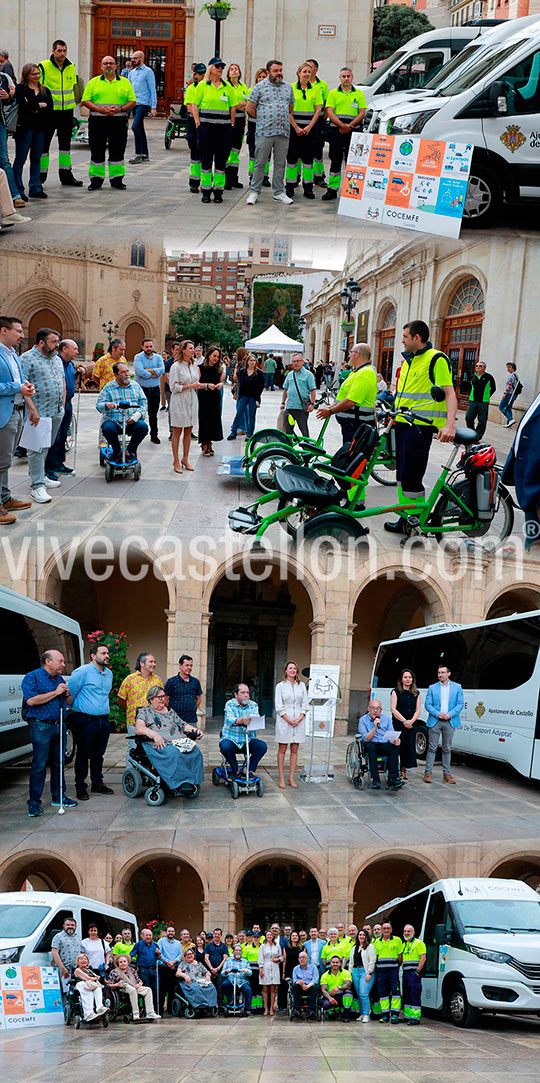 La renovación de la flota de vehículos refuerza el transporte adaptado de COCEMFE en Castellón