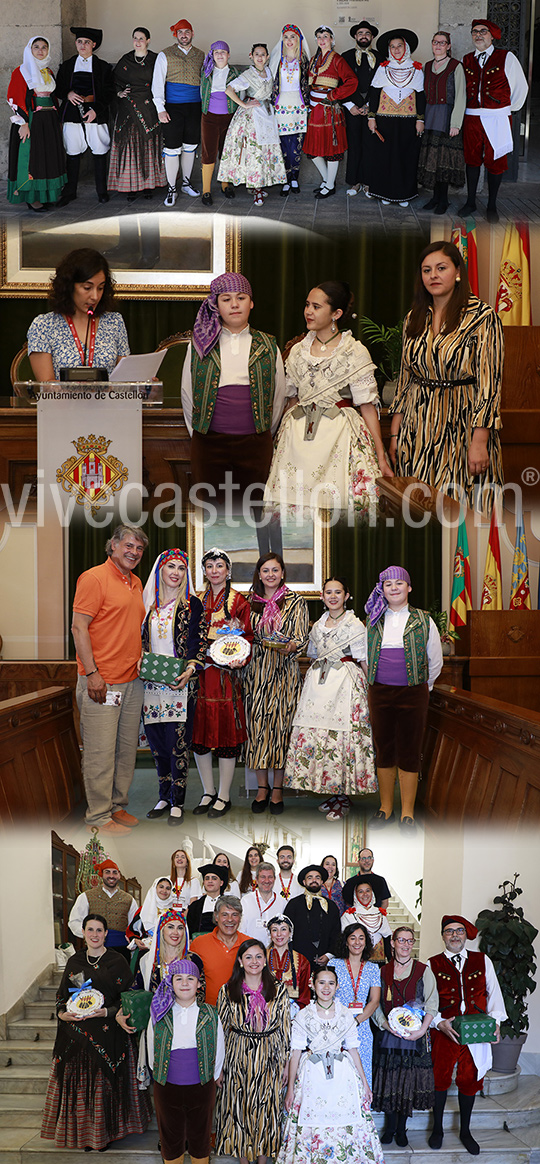 El gobierno municipal recibe a los grupos participantes en el Festival de Danzas de la Antigua Corona de Aragón como muestra de apoyo al folklore y a la música tradicional