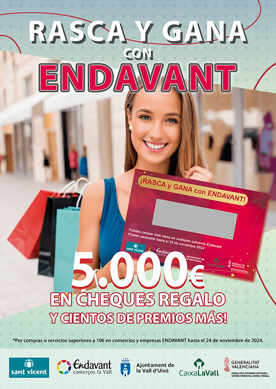 La asociación comercial Endavant ofrece 5.000 euros en premios en una campaña de rasca y gana La asociación comercial Endavant ofrece 5.000 euros en premios en una campaña de rasca y gana