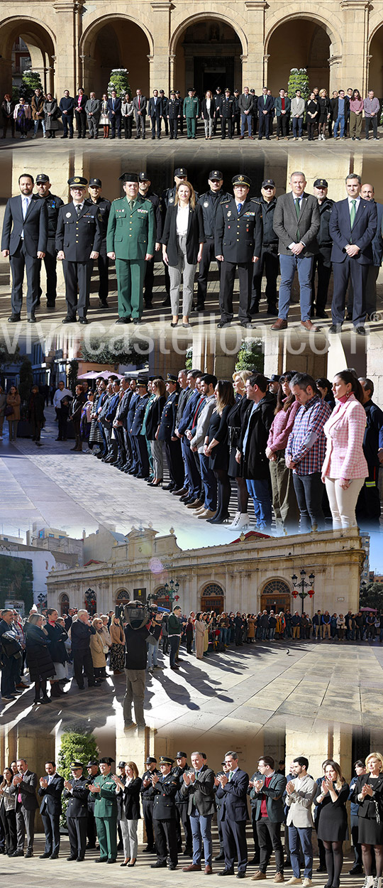 El Ayuntamiento de Castellón guarda un minuto de silencio en homenaje a los guardias civiles fallecidos en acto de servicio en Barbate 