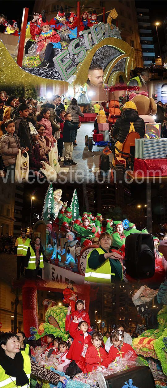 Una espectacular cabalgata de los Reyes Magos abarrota la ciudad y reparte magia e ilusión a todos los niños y niñas de Castellón