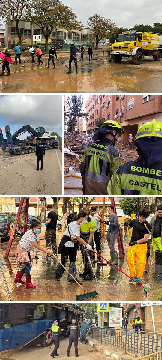 Más de un centenar de voluntarios de la ciudad de Castellón ayudan hoy en la zona cero de la DANA