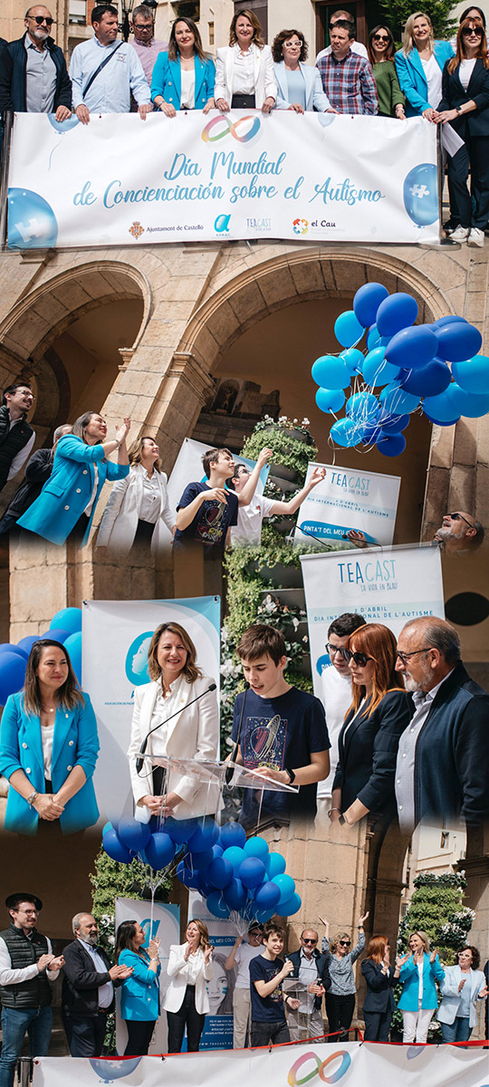 La alcaldesa se suma al Día Mundial del Autismo con la lectura del manifiesto y la suelta de globos de color azul en la plaza Mayor