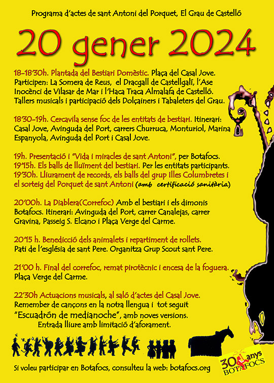 Sant Antoni del Porquet, XVI Trobada de Bestiari Domèstic, Grau de Castelló, 20 gener 2024