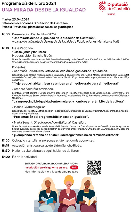 La Diputación de Castellón visibiliza el papel de la mujer en la literatura en el Día internacional del Libro La Diputación de Castellón visibiliza el papel de la mujer en la literatura en el Día internacional del Libro