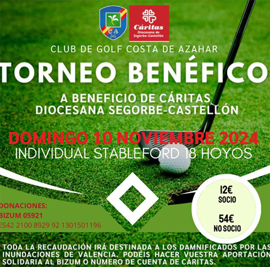 IV Torneo Solidario de Golf a beneficio de Cáritas Diocesana