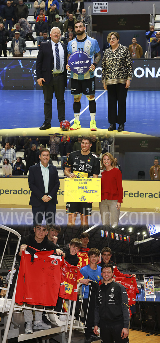 Encuentro de balonmano de la selección nacional absoluta masculina de España contra la de Argentina en el pabellón Ciutat de Castelló