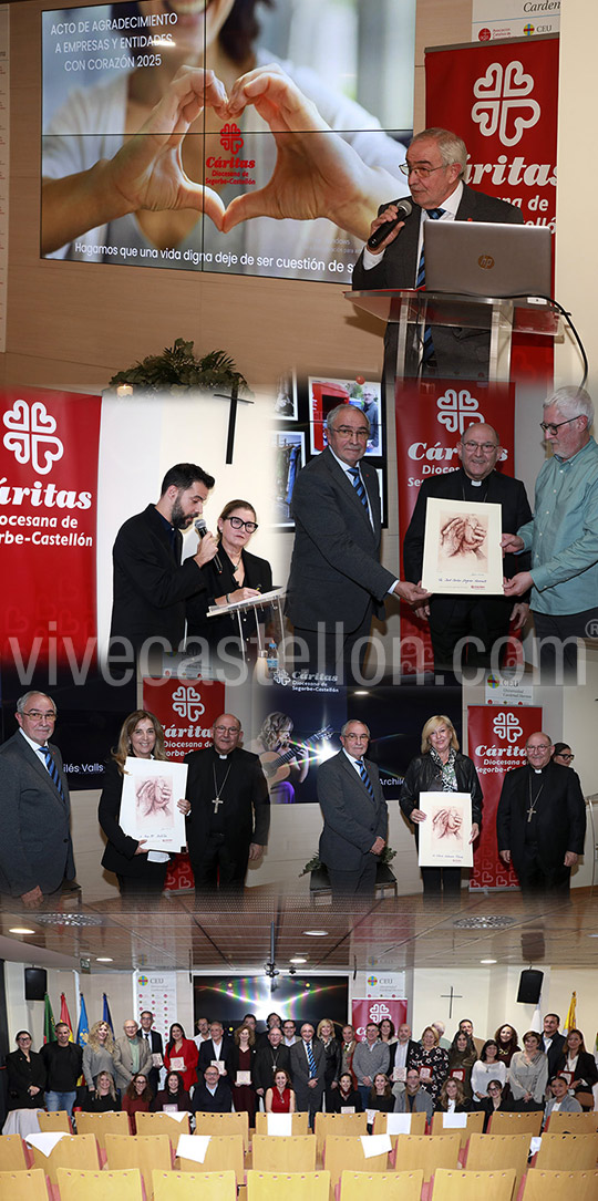 Empresas y colegios profesionales reciben el reconocimiento de Cáritas Diocesana