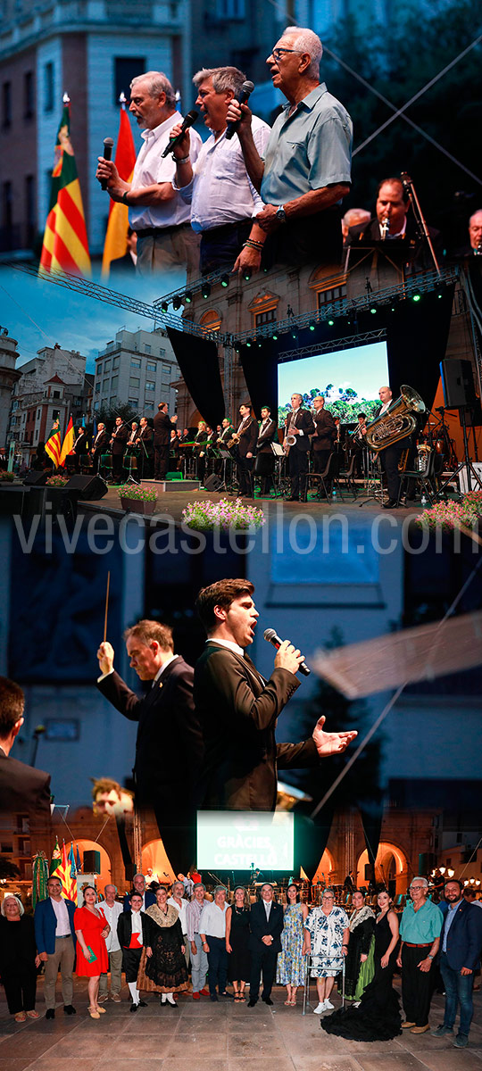 La Plaza Mayor acoge el concierto conmemorativo del centenario de la Banda Municipal de Castellón