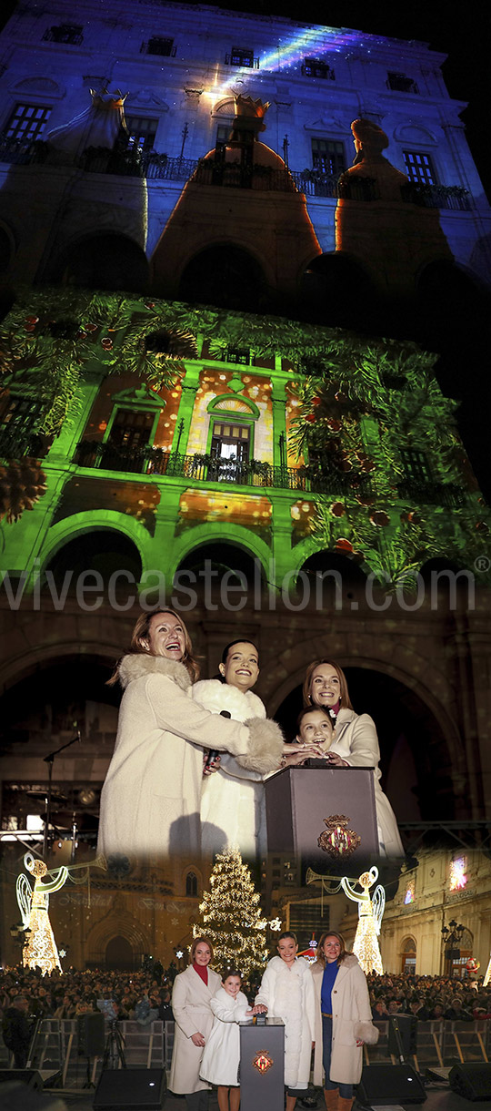 La ´Encesa´ de luces de Navidad hace brillar Castellón como nunca