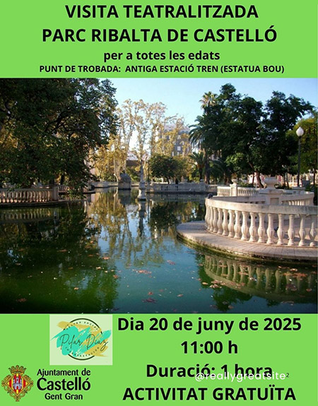 Visita teatralizada para redescubrir el Parque Ribalta con humor, historia y arte