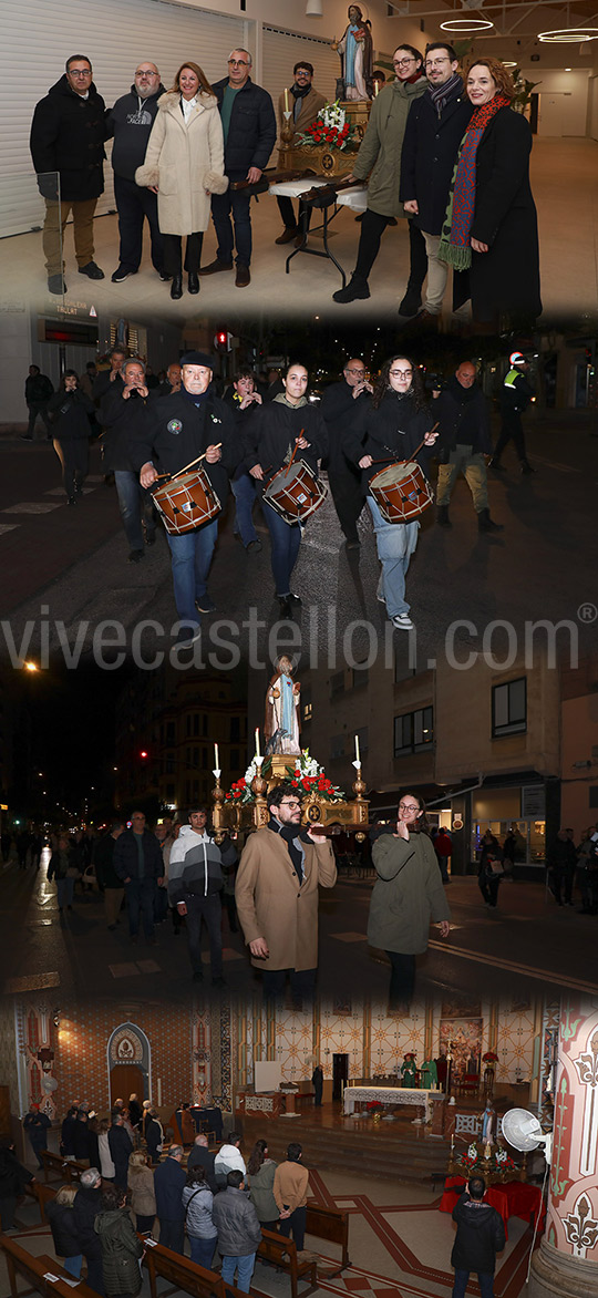La alcaldesa de Castellón participa en la procesión de Sant Antoni organizada por los vendedores del Mercado de San Antonio