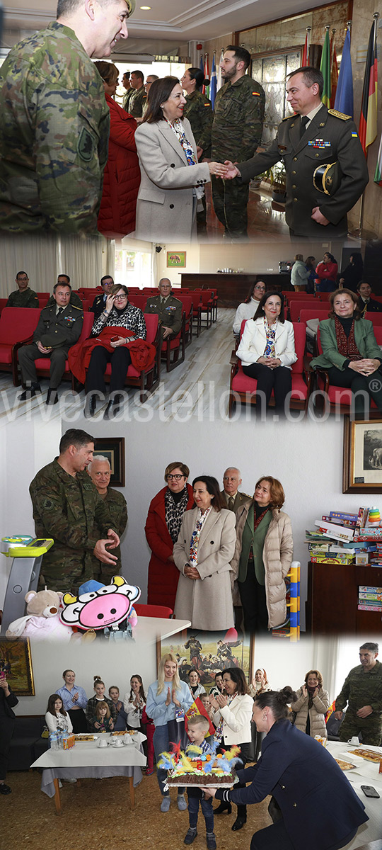 Margarita Robles visita a familiares de militares ucranianos en la Residencia Militar de Castellón