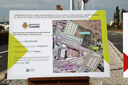  urbanización de la prolongación de la calle Castellfort hasta el Camino Crémor y el pasaje Viena, que contará con un presupuesto de 1.235.030,02 euros