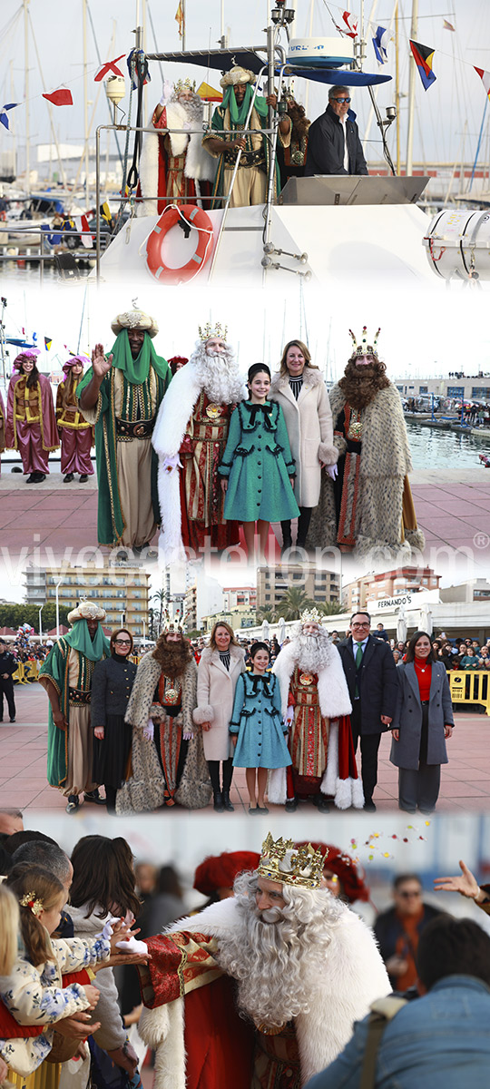 Los Reyes Magos de Oriente desembarcan en el Grao de Castellón