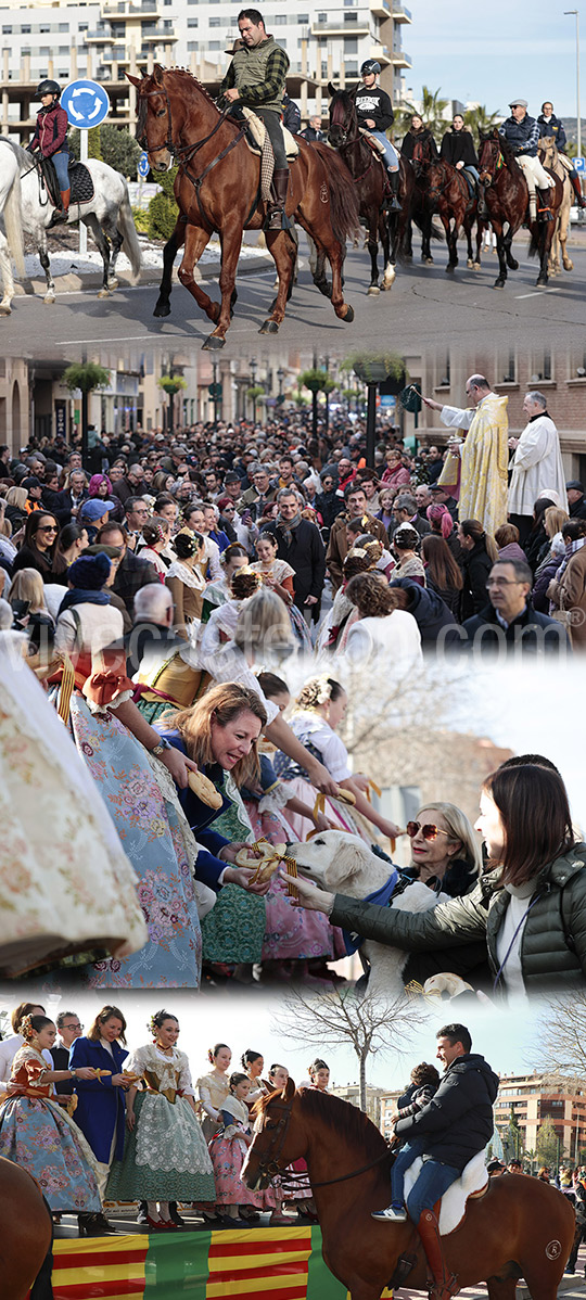 Cientos de castellonenses participan con sus mascotas en la procesión de San Antonio Abad de Castellón