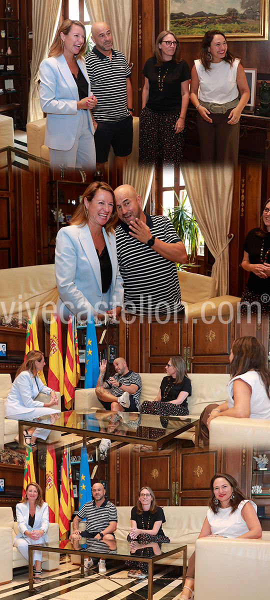 Recepción en el Ayuntamiento de Castellón a Víctor Elizalde y Mireia Ibáñe