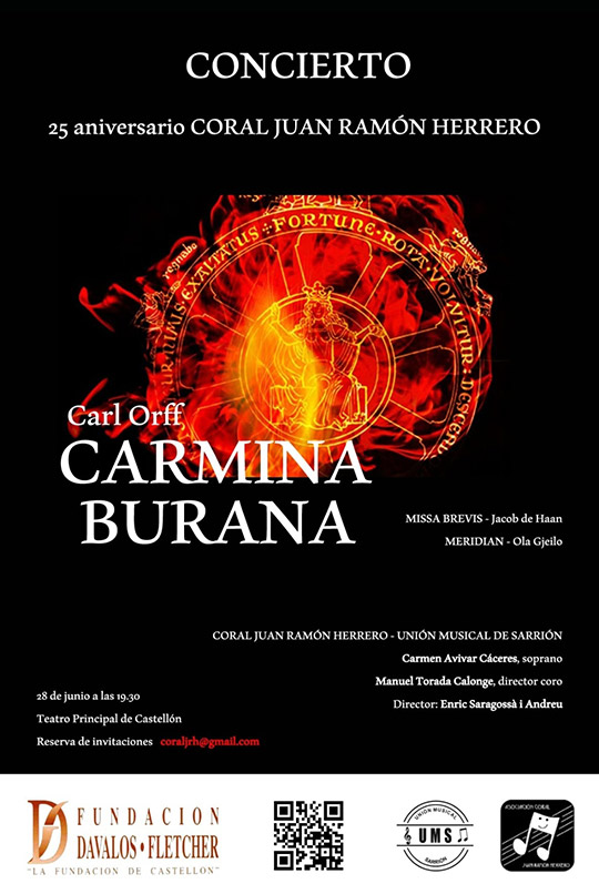 La coral Juan Ramón Herrero celebra sus 25 años con la obra Carmina Burana, en el Principal La coral Juan Ramón Herrero celebra sus 25 años con la obra Carmina Burana, en el Principal