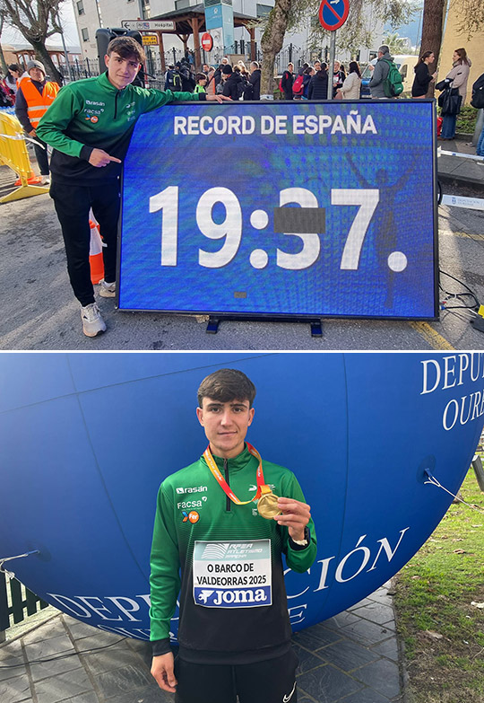 Daniel Monfort se proclama campeón de España y bate el récord nacional sub20 en los 5 km marcha