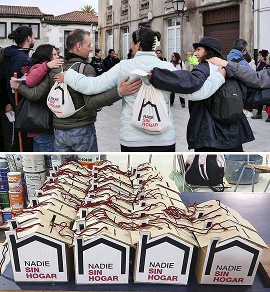Casitas reivindicativas de Cáritas Diocesana ante el Día de las Personas Sin Hogar