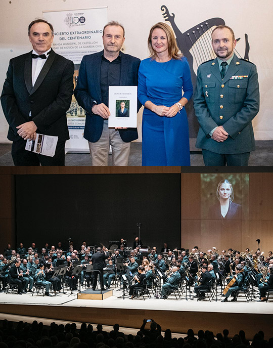 La Banda Municipal de Castellón estrena el pasodoble “Leonor de Borbón” en el concierto extraordinario con motivo de su centenario 