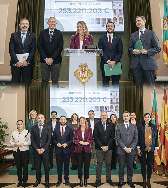 Castellón presenta un presupuesto para 2026 de más de 253 millones de euros con vivienda, empleo, bajada de impuestos, seguridad, limpieza y movilidad como pilares principales