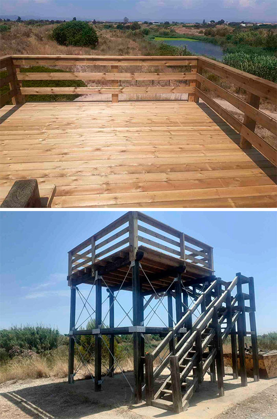 El Consorcio Río Mijares culmina la reparación de la torre de las lagunas y recupera uno de los principales puntos de observación de avifauna del paisaje protegido El Consorcio Río Mijares culmina la reparación de la torre de las lagunas y recupera uno de los principales puntos de observación de avifauna del paisaje protegido