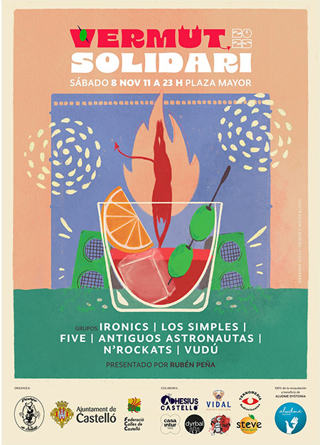 Vermut solidario organizado por Diables de Castelló en favor de la Asociación ALUDME SYSTONIA