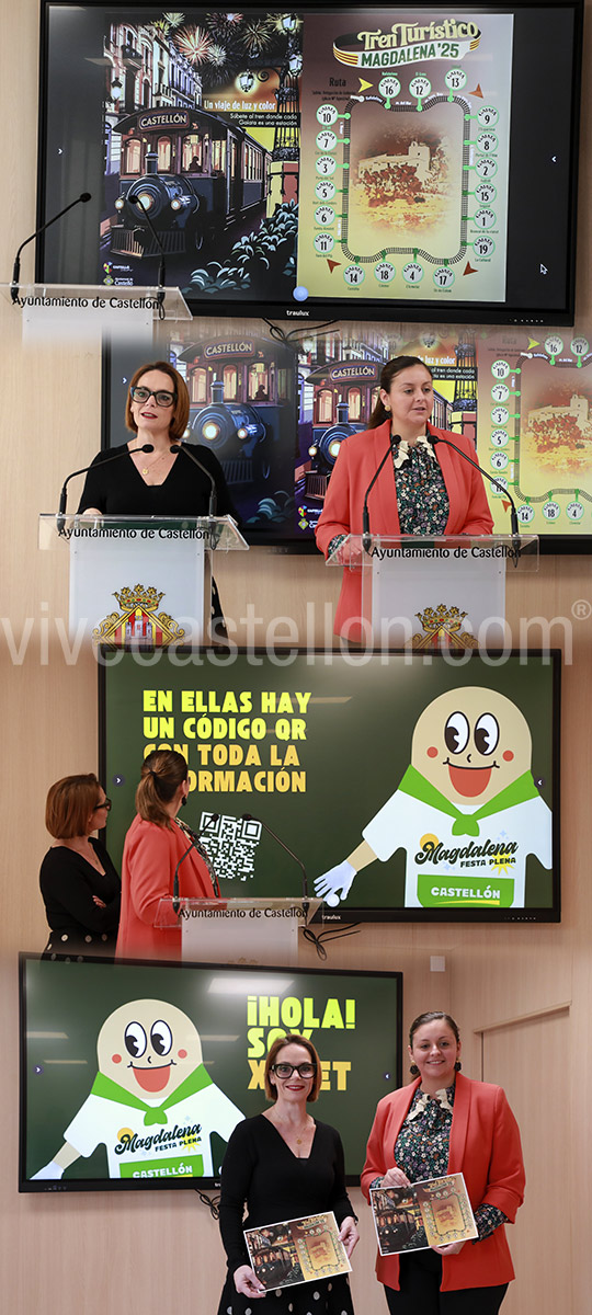 Castellón potenciará las fiestas de la Magdalena con la nueva mascota Ximet y un tren turístico gratuito que recorrerá las 19 Gaiatas de la ciudad