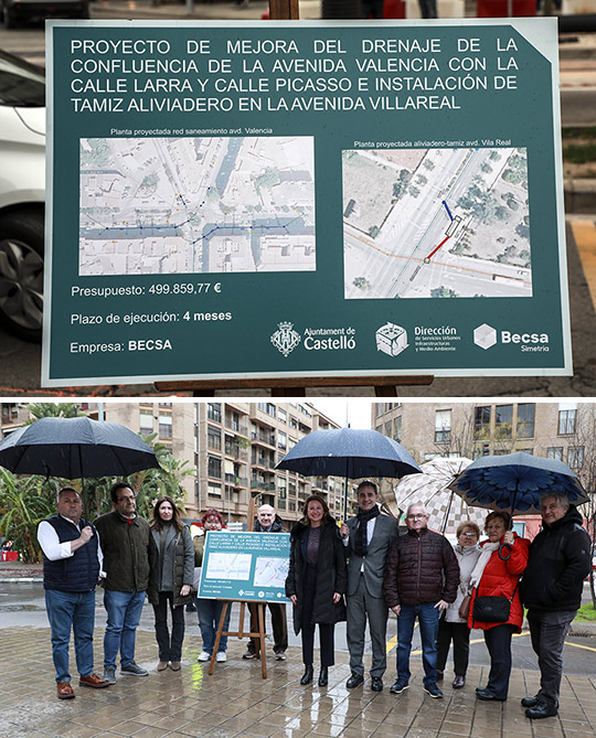 Carrasco cumple con su promesa a los vecinos y Castellón avanza ya en las obras antiinundaciones en el entorno de la avenida de Valencia 