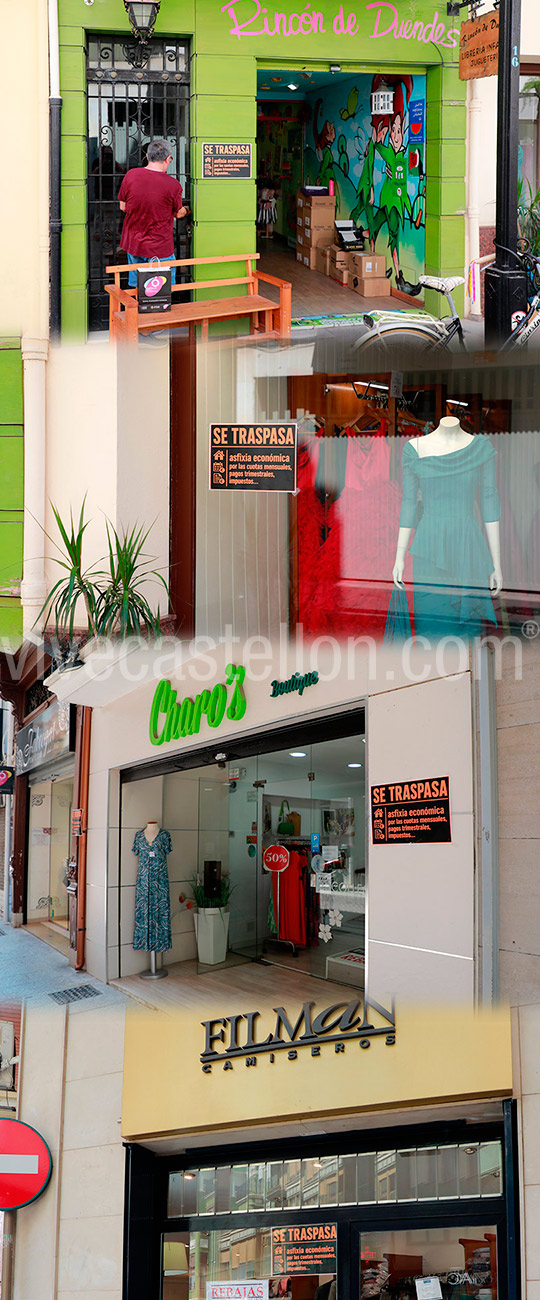 Carteles de SE TRASPASA hacen visible la protesta de los comercios ante su difícil situación Carteles de SE TRASPASA hacen visible la protesta de los comercios ante su difícil situación