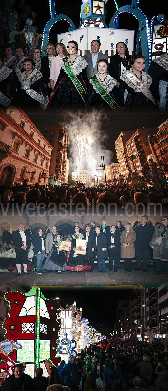Castellón se ilumina con la Encesa de les Gaiates en una noche de luz, emoción y color de un espectáculo único
