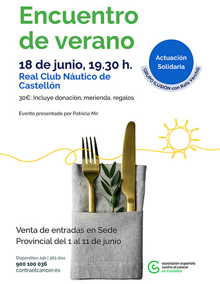 El Encuentro de Verano de la Asociación Española Contra el Cáncer reunirá a la sociedad castellonense en una tarde solidaria 