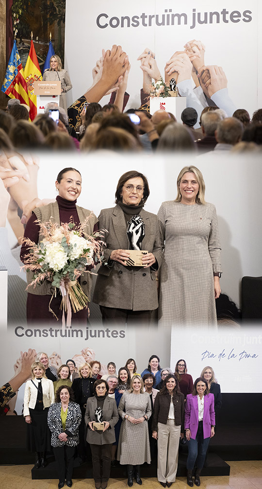 Marta Barrachina ensalza la constancia, el esfuerzo y compromiso de M.ª Carmen Miralles con la entrega del galardón ‘Construïm Juntes’