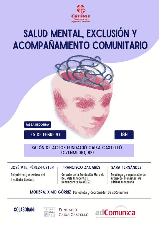 Cáritas Diocesana organiza una mesa redonda para visibilizar la relación entre salud mental y exclusión social