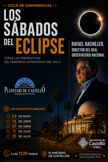   El Planetario de Castellón recibe a Rafael Bachiller dentro del ciclo de conferencias “Los sábados del eclipse”