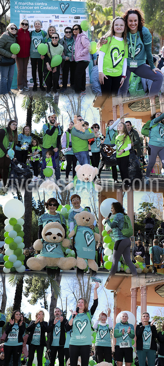 Miles de castellonenses muestran su solidaridad marchando contra el cáncer, por la vida y en apoyo a las personas afectadas por la enfermedad