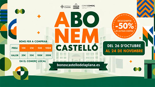 El Ayuntamiento informa de una nueva edición de la campaña de bonos comerciales ‘Abonem Castelló’