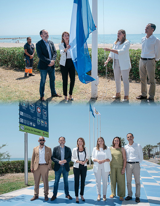 Castellón presume de litoral recuperando el pleno de Banderas Azules para sus tres playas y “cumpliendo con la palabra dada”