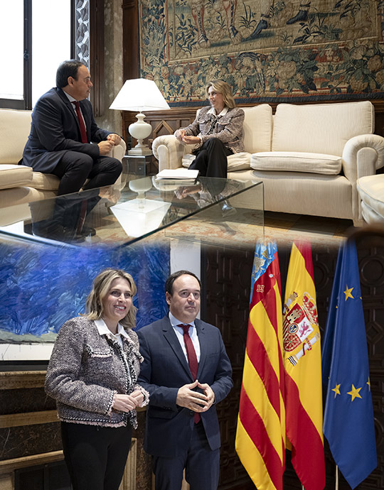 Marta Barrachina reafirma la colaboración con el president de la Generalitat para seguir avanzando en materia hídrica, sanitaria, infraestructuras y sector primario