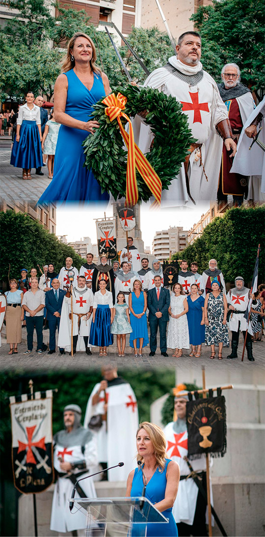 Begoña Carrasco conmemora junto a los Cavallers Templers los 775 años de la fundación de Castellón Begoña Carrasco conmemora junto a los Cavallers Templers los 775 años de la fundación de Castellón