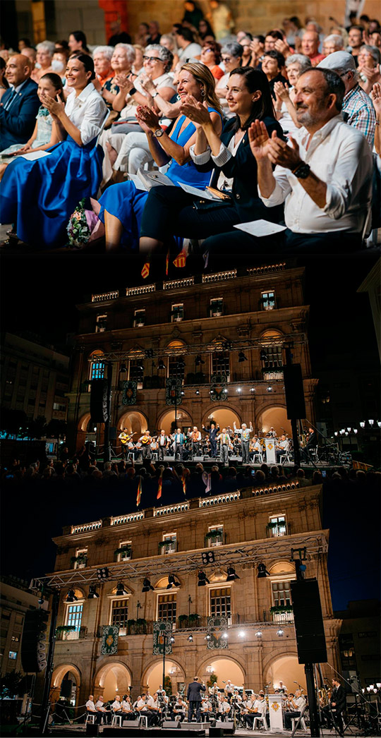 La Banda Municipal pone música a los 775 años de Castellón en un emotivo concierto en la Plaza Mayor