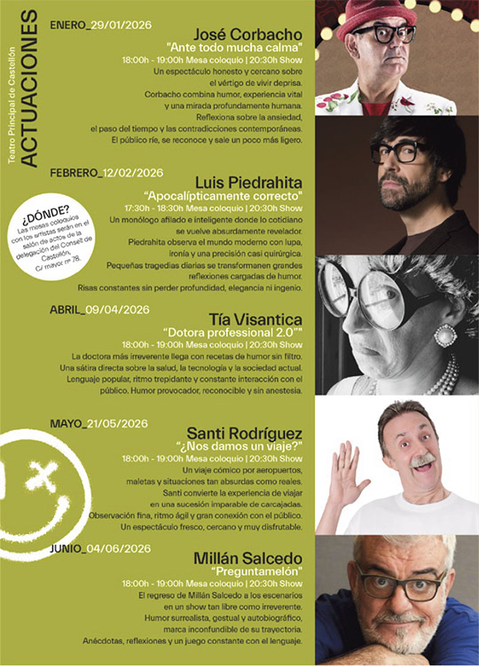 Castellón acogerá, desde el 29 de enero y hasta junio, el primer Ciclo Nacional de Desarrollo Personal a través del Humor, titulada “Del dolor al humor“