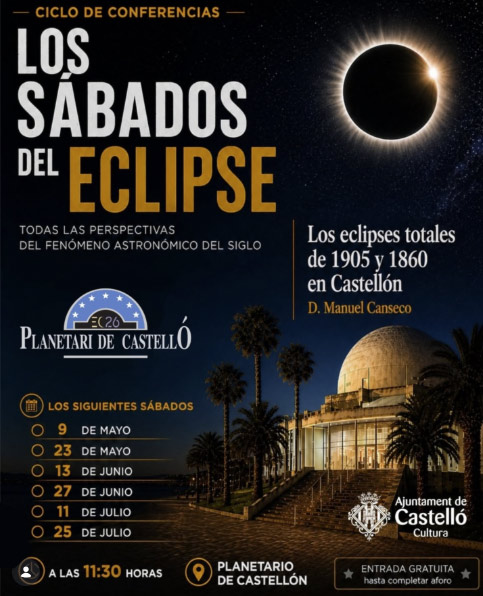 Los sábados del eclipse, ciclo de conferencias dedicado a la programación especial del eclipse del 12 de agosto