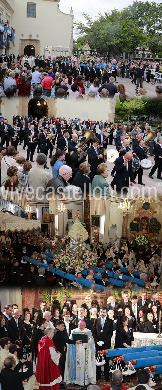 La procesión general por los alrededores de la Basílica pone el broche de oro a la festividad de la Mare de Déu del Lledó en Castellón