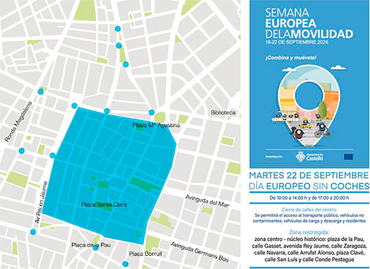 Castellón celebra del 16 al 22 de septiembre la Semana Europea de la Movilidad con actividades educativas, macrobicicletada y acciones en los barrios