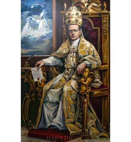 bendición el próximo sábado de una pintura de grandes dimensiones con el papa Pío XI para el crucero del templo basilical.