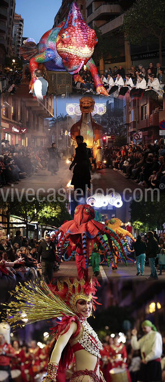Castellón disfruta de sus fiestas más internacionales con el Desfile Internacional de Animación con 800 participantes 